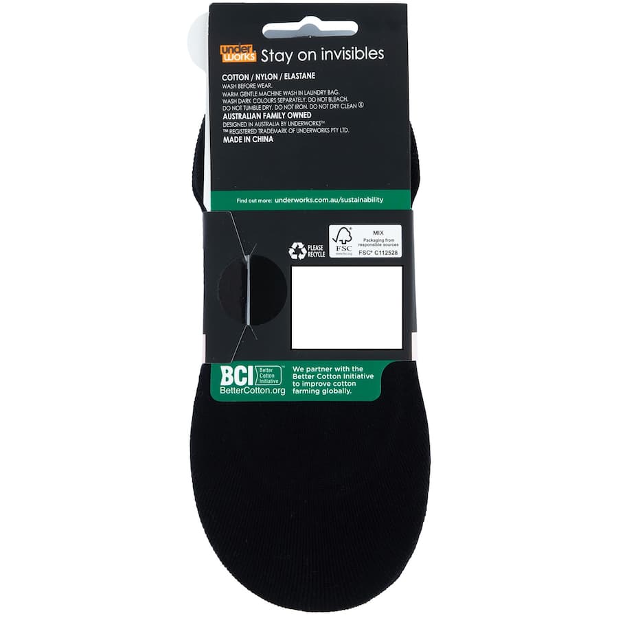 Uw Invisible Footlets for ladies, size 5-8, feature seamless design, super heel grip, and odor control for all-day comfort.