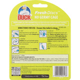 Duck Fresh Toilet Discs Citrus: gel-based toilet cleaner with citrus scent, prevents limescale, and neutralizes odors with each flush.