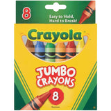 Vibrant Crayola Jumbo Crayons in 16 colors, designed for easy grip and large-scale creativity, perfect for kids and artists.