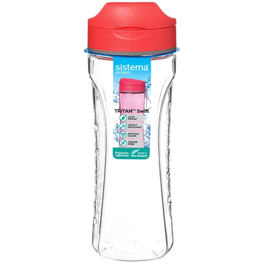Lightweight BPA-free Tritan water bottle with hygienic Twist ‘N’ Sip lid, ideal for active lifestyles and easy hydration.