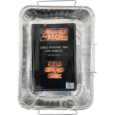 Copperfield Roasting Pan with handles, crafted from copper, perfect for roasting large meats and vegetables.