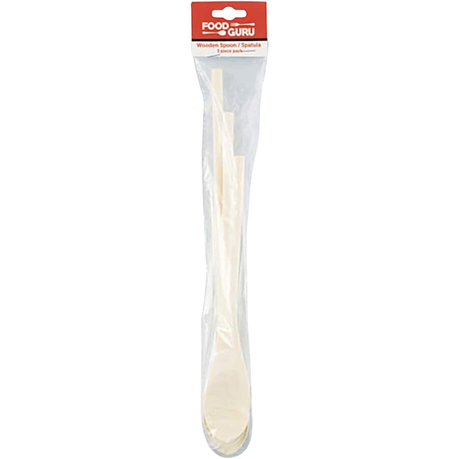 Food Guru Wooden Spoons  3pce