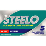 Steelo Stainless Soap Pads: Non-rusting stainless steel pads for heavy-duty cleaning of pots, pans, and outdoor grills.