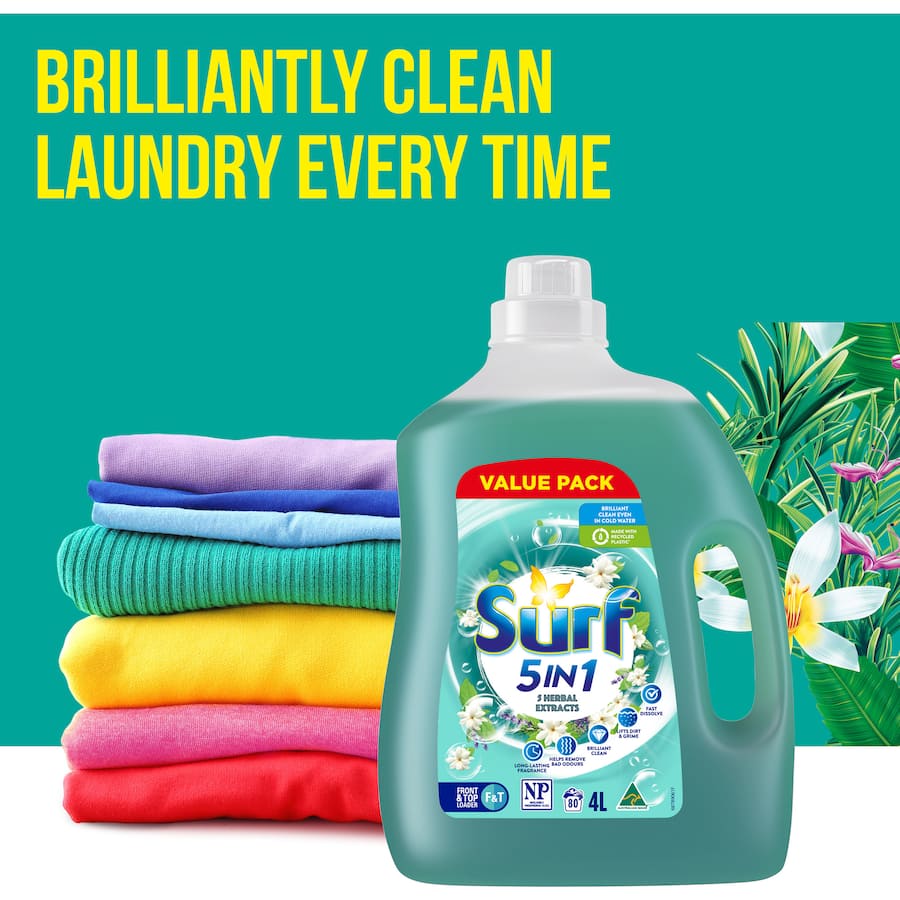 Surf Laundry Liquid 5 In 1 Herbals 4L
