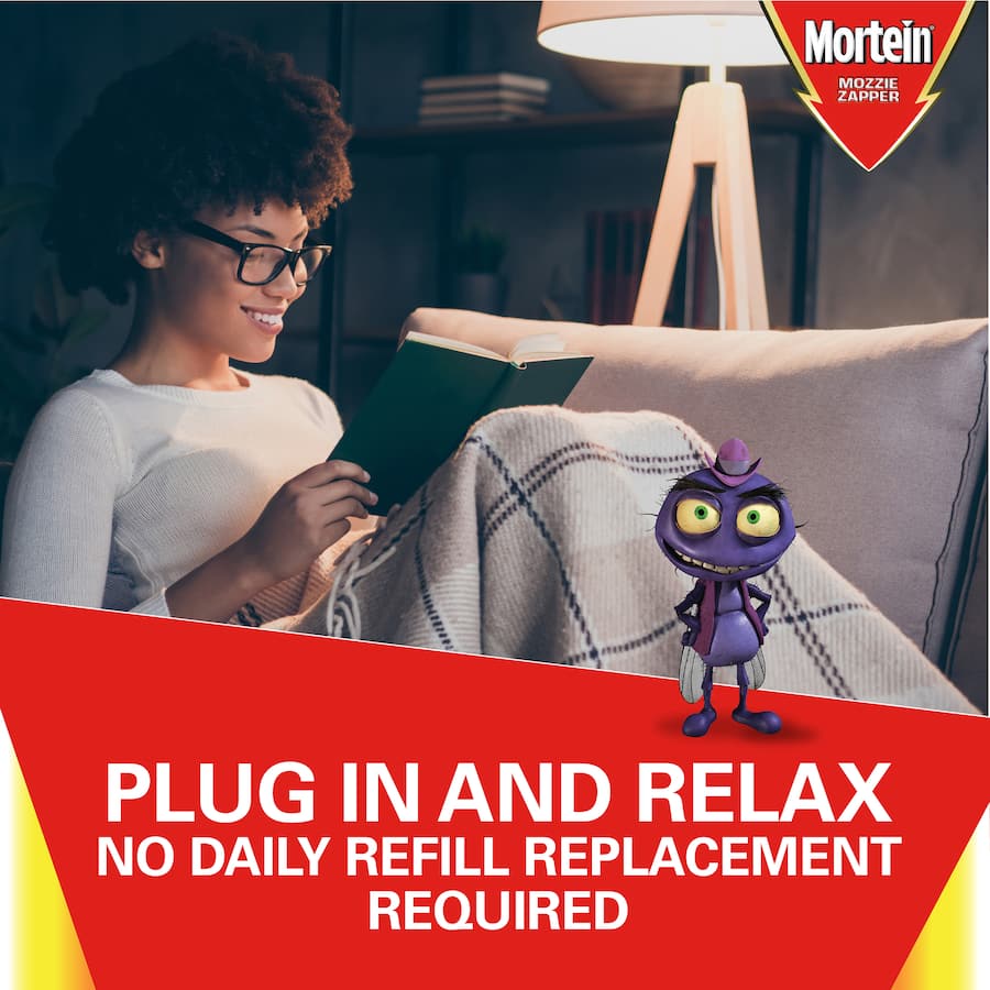 Mortein Peaceful Nights Plug In repels mosquitoes and flies, offering 30 nights of odourless, adjustable protection.