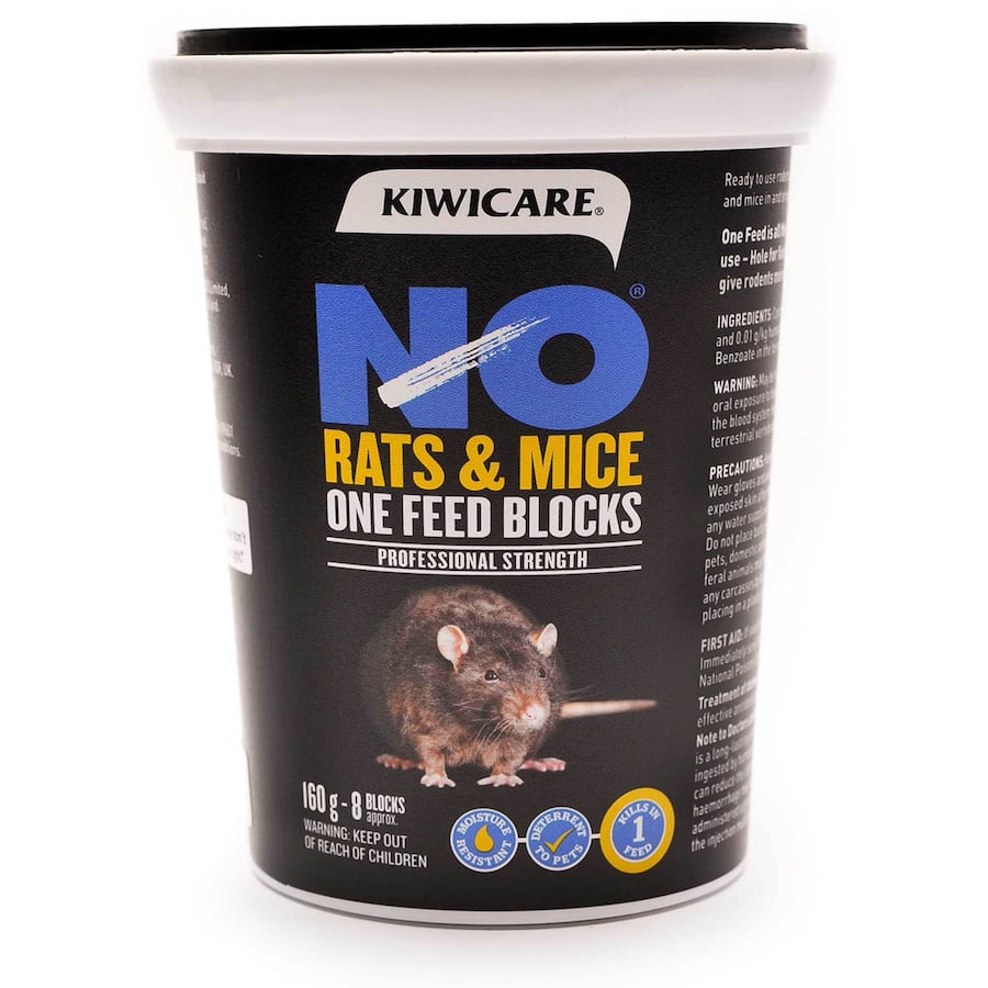 Kiwicare No Rats & Mice One Feed Bait Blocks 160g