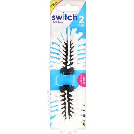 Eco-friendly Switch Dish Brush Head with natural bristles for tough scrubbing on all cookware types.