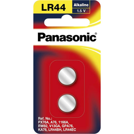 Panasonic LR44/A26 Calculator Battery, high-performance alkaline power for calculators and small devices, compact and reliable.