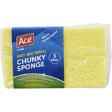 Durable Ace Sponges Chunky designed for tough messes, featuring thick, absorbent texture for efficient, scratch-free cleaning.