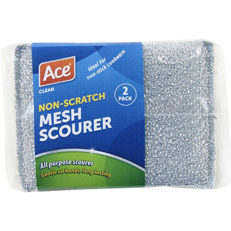 Non-scratch Ace Scourer Mesh for effective kitchen cleaning without damaging cookware or delicate surfaces.