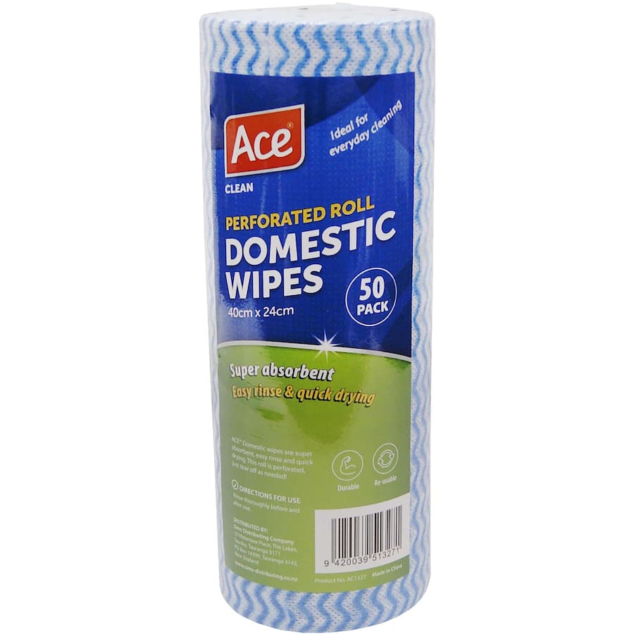 Ace Cleaning Wipes: pre-moistened, antibacterial wipes for quick cleaning of various surfaces, eco-friendly and biodegradable.