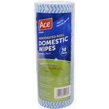 Ace Cleaning Wipes: pre-moistened, antibacterial wipes for quick cleaning of various surfaces, eco-friendly and biodegradable.
