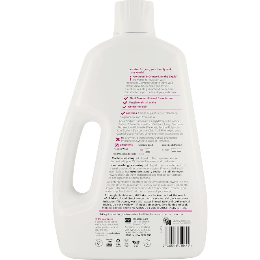 Ecostore Laundry Liquid Geranium & Orange 2L