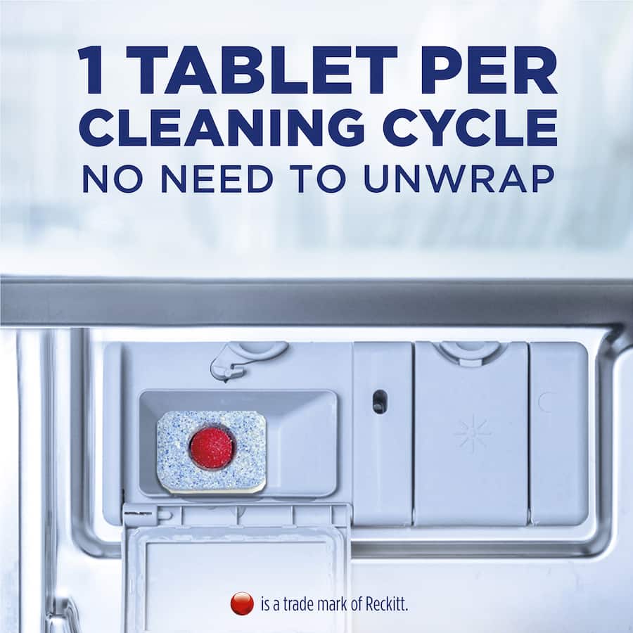 Finish Dishwashing Tablets Power All In One Lemon pack a powerful cleaning punch, featuring a fresh lemon scent and eco-friendly design.