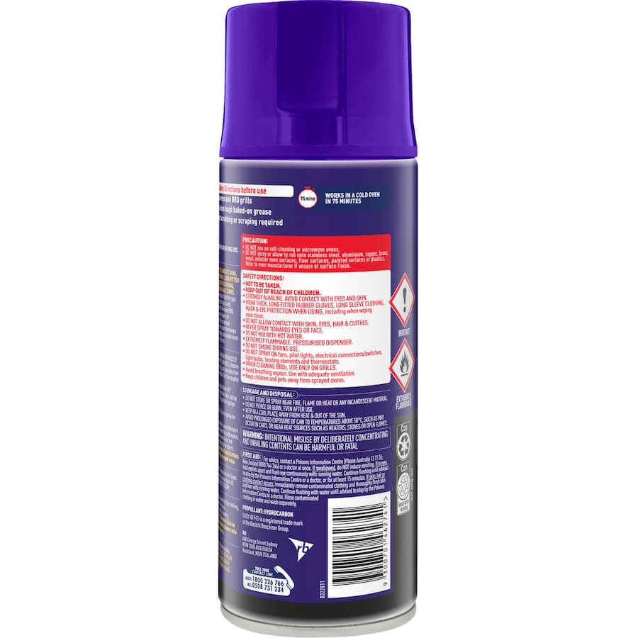 Easy Off Bam Oven & BBQ Cleaner, fume-free, deep cleans tough grease with a fresh lemon scent for easy application.