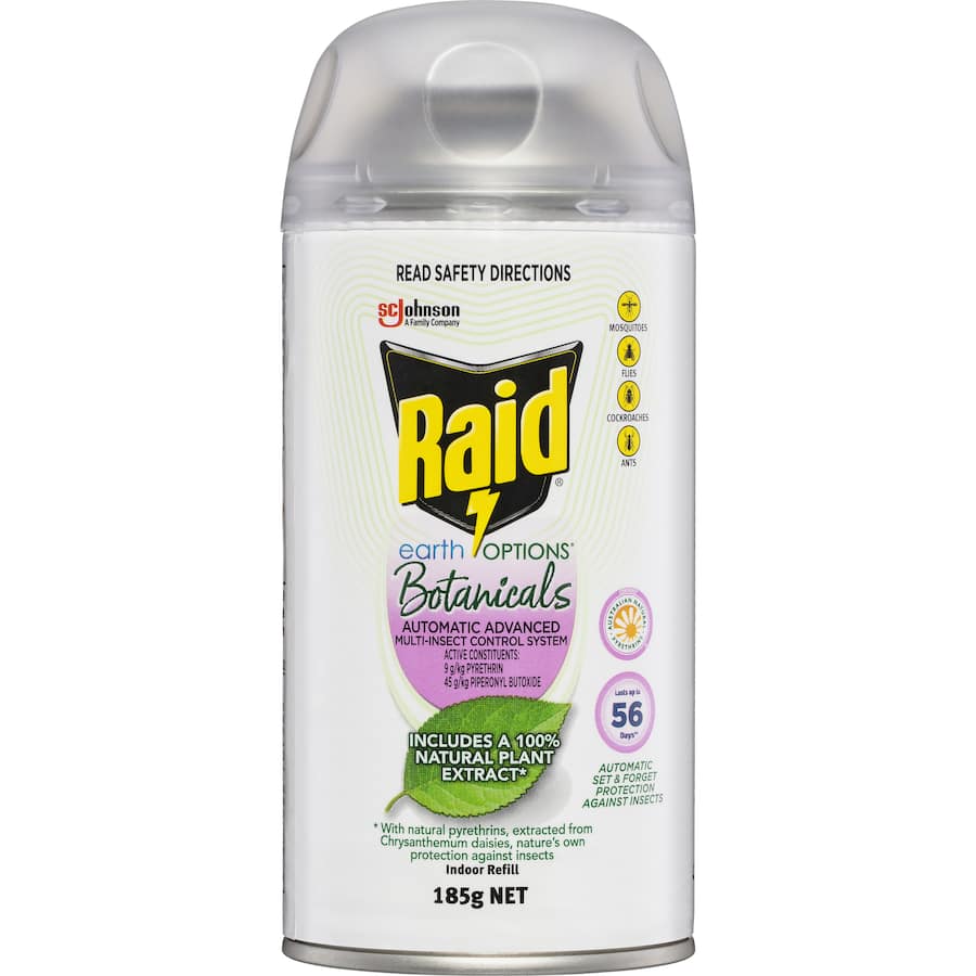 Eco-friendly Raid Auto Advanced Insect Control Refill for continuous insect protection, compatible with 185g and 305g systems.