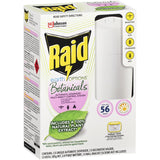 Raid Earth Options Botanicals insect control system featuring natural pyrethrins and advanced micromist technology for indoor protection.