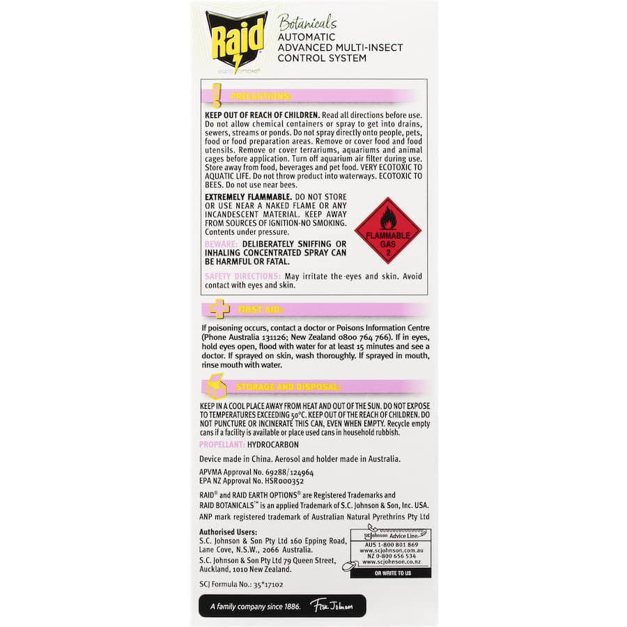 Raid Earth Options Botanicals Insect Control System: eco-friendly micromist protection against indoor pests for up to 56 days.
