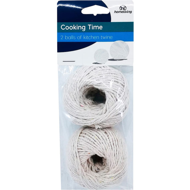 Two durable Homeliving Kitchen Twine Balls, ideal for tying roasts and bundling herbs in cooking and crafting.
