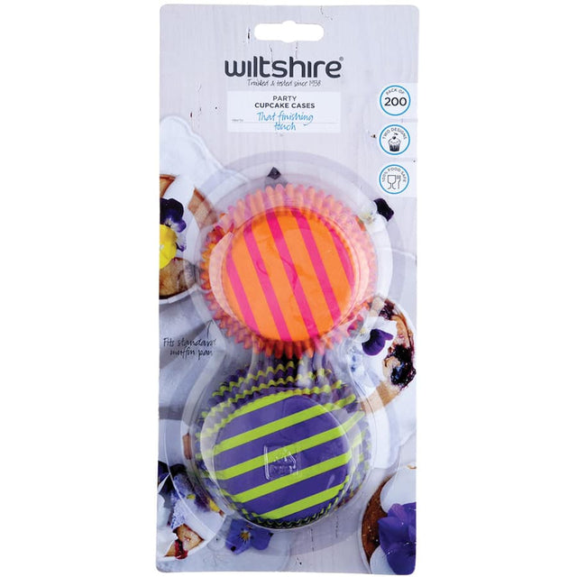 Colorful Wiltshire Baking Cups Party Cup Cake Cases in two fun themes, perfect for elevating any celebration's baked goods.