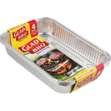 Glad BBQ Foil Tray, 28x18x5cm, perfect for hassle-free grilling, ensuring even cooking without smoky flavors.