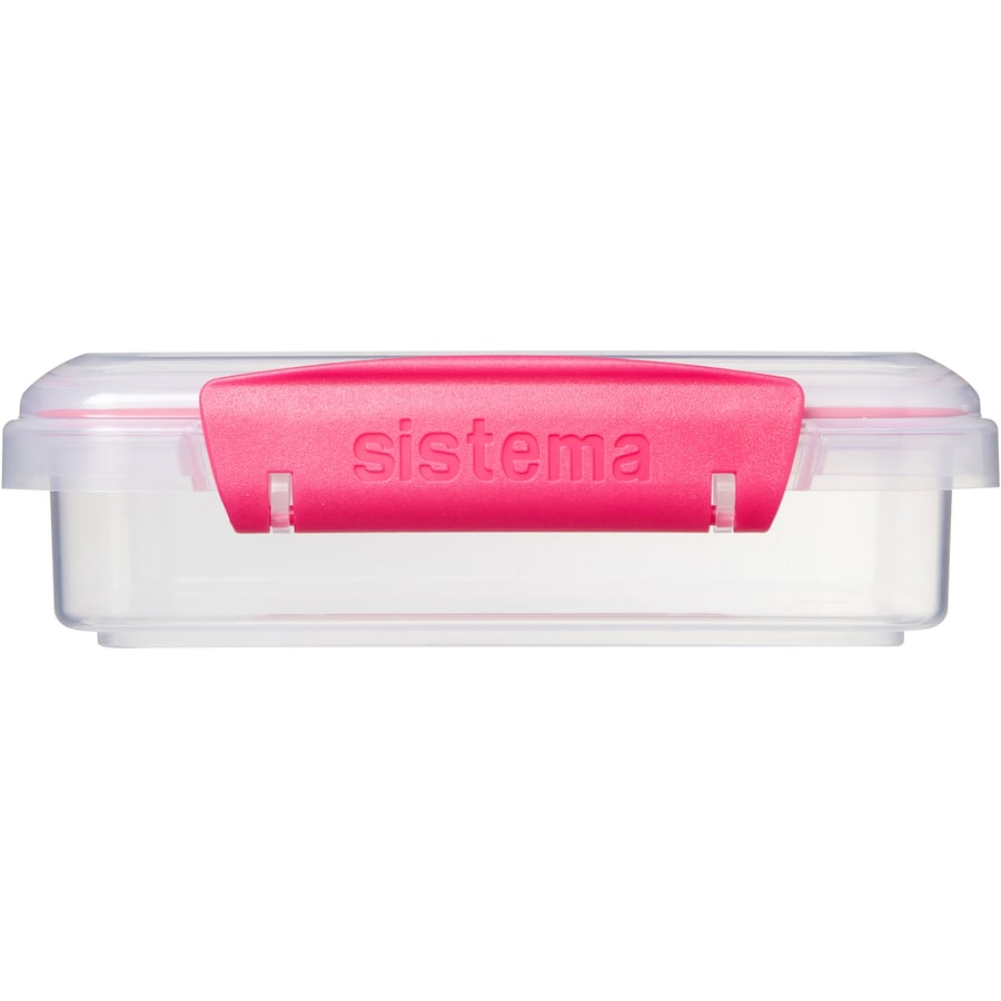 Vibrant assorted colors of sandwich box with easy-locking clips, perfect for transporting lunches and snacks.