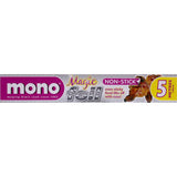 Non-stick foil designed for easy cooking and baking, preventing food from sticking without added fat; withstands high temperatures.