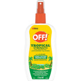 Off! Insect Repellent Tropical spray in a 175ml bottle offers 8-hour protection against mosquitoes and biting insects.