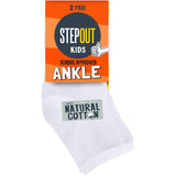 Stepout Socks Black Ankle 11-13yrs 2pack