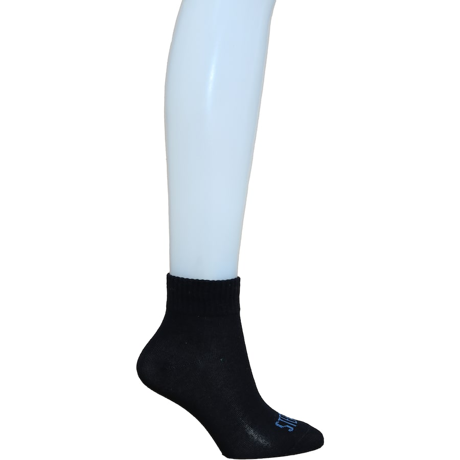 Stepout Socks Black Ankle 11-13yrs 2pack