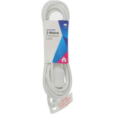 3 metre Jackson power extension lead, 240VAC, 10AMP, max load 2400 watts, ideal for extending power supply.
