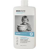 Ecostore Dishwash Liquid Fragrance Free in a renewable sugar plastic bottle, gentle on hands, tough on grease, eco-friendly formula.