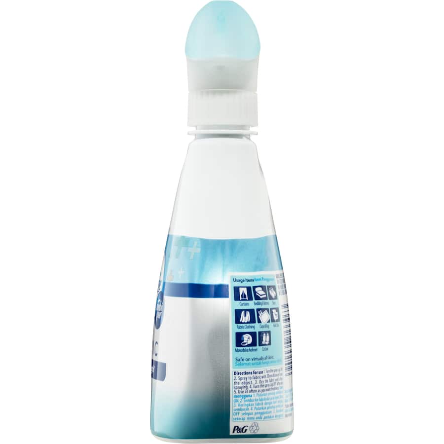 Febreze Fabric Freshener Extra Strength bottle, designed to eliminate tough odors and refresh fabrics with a delightful scent.