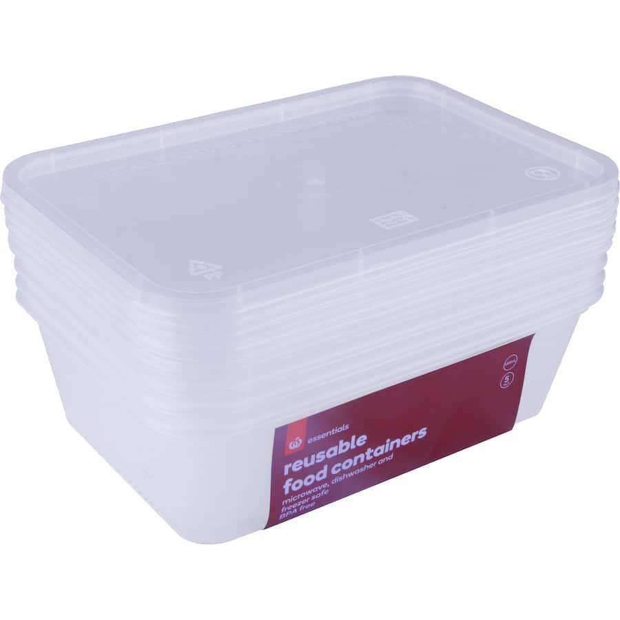 Essentials Container Rectangle 650ml 5pack