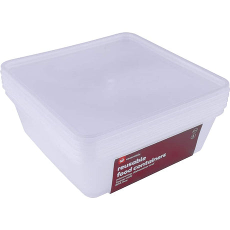 Essentials Square Reusable Container 920ml, perfect for meal prep, microwave and dishwasher safe, BPA-free for safe food storage.