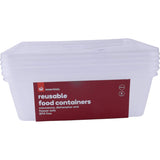 Square 920ml reusable food container set, microwave and dishwasher safe, made from BPA-free materials for safe storage.