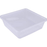Square reusable food storage containers (920ml) in a four-pack, microwave and dishwasher safe, BPA-free, eco-friendly.