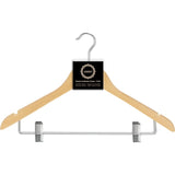 Ambry Coat Hangers: Wooden hangers with 360° swivel hooks, adjustable grips, and slim design for organized, wrinkle-free clothing.