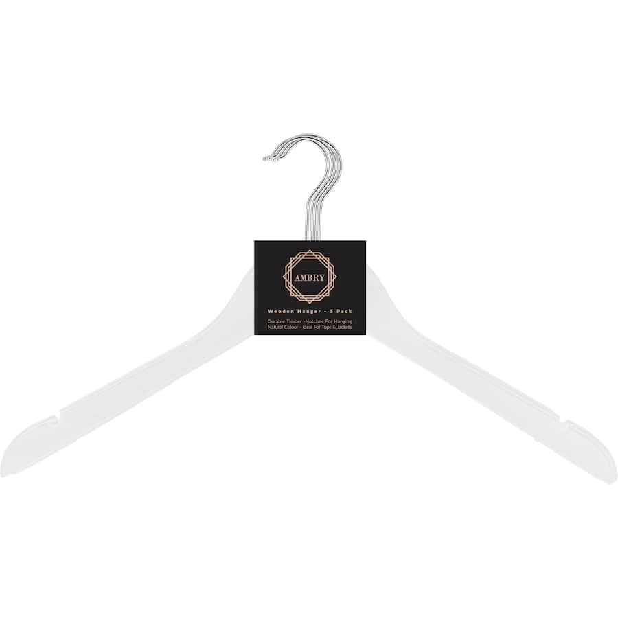 Wooden coat hangers with 360° swivel hooks, adjustable grips for shirts and trousers, designed for stylish and organized closets.