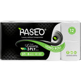 Paseo Luxury Toilet Paper 8pk: Soft, thick 3-ply rolls with eco-friendly, sustainable sourcing for superior comfort and convenience.