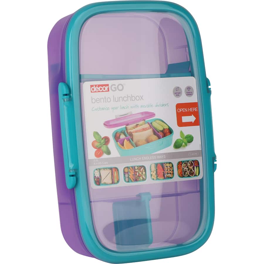 Stylish and practical bento lunch box with airtight seal, snack compartments, and removable lid for easy meal prep and cleanup.