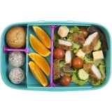 Stylish Decor Go Lunch Box Bento with airtight seal, two snack compartments, and removable lid for fresh meals on the go.