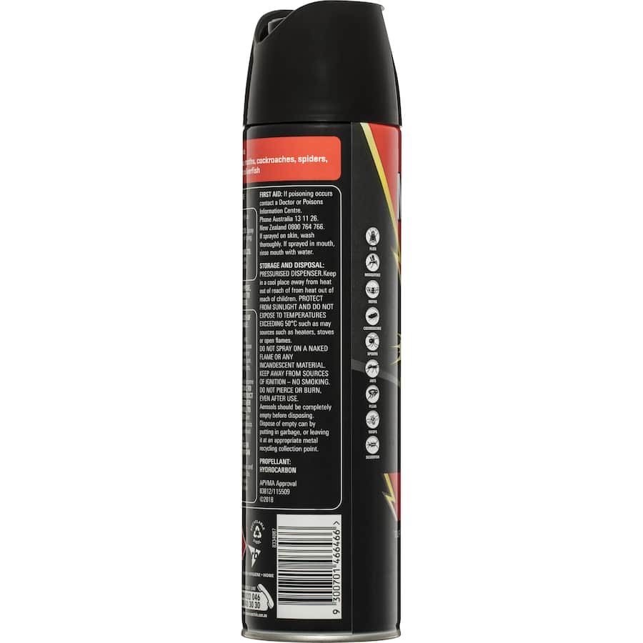 Mortein Powerguard Multi Insect Killer spray effectively eliminates flying and crawling insects within seconds.