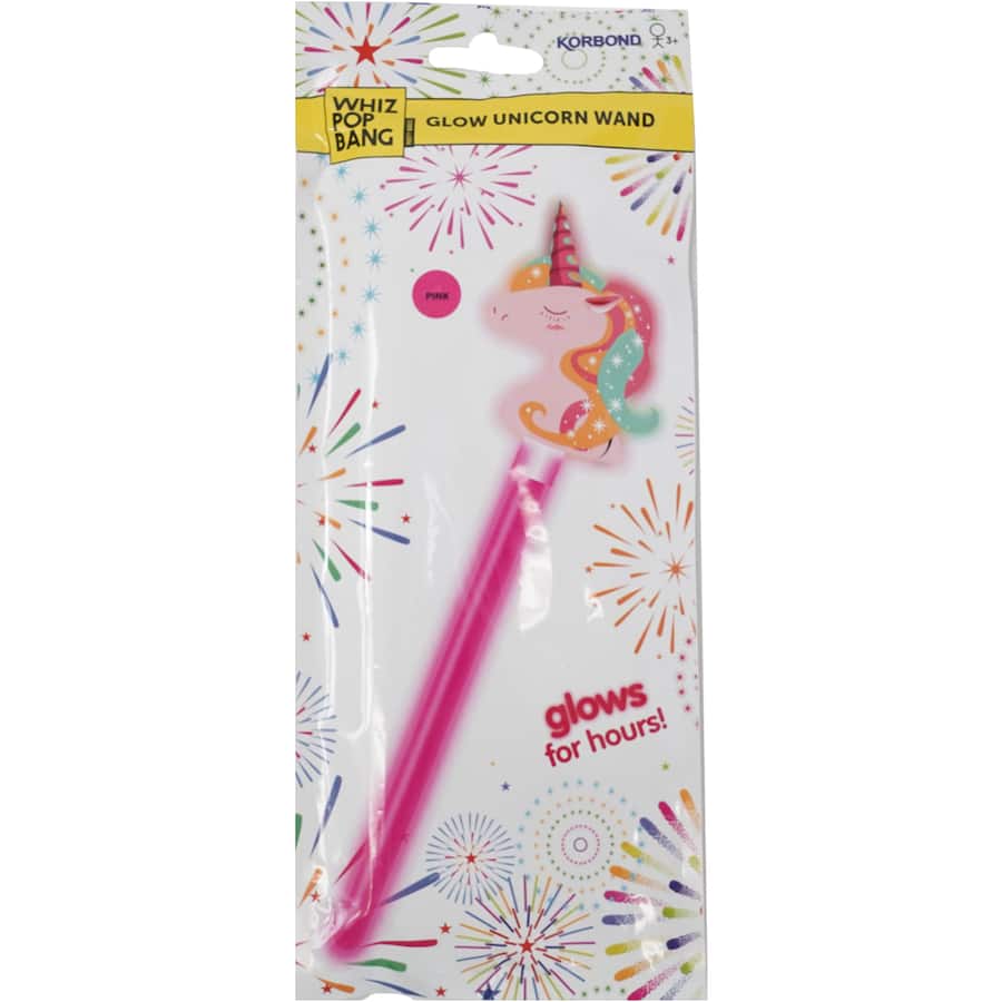 Whiz Pop Bang Glow Stick Unicorn Wand 1ea