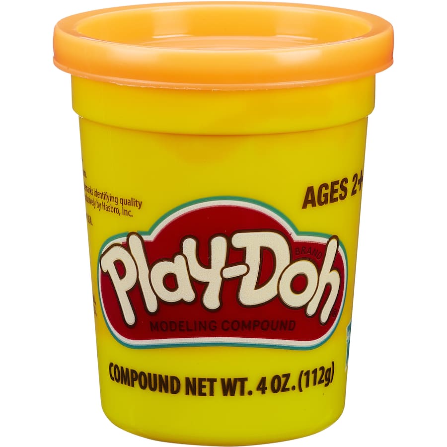 Colorful Playdoh single tubs for kids, ideal for imaginative play and fine motor skill development, ages 2 and up.