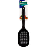 Homeliving Handheld Food Strainer with ergonomic long handle for easy scooping and straining of pasta and veggies.