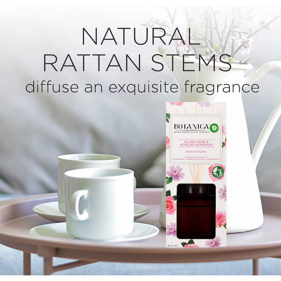 Air Wick Botanica Reed Scented Diffuser Island Rose & African Geranium 80mL