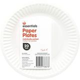 White uncoated paper side plates, 18.3cm wide, eco-friendly, perfect for parties and events, 20 pack.