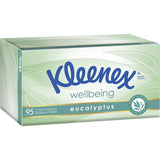 Kleenex Extra Care Tissues Eucalyptus, ultra-soft 3-ply tissues with eucalyptus for soothing relief and comfort for sensitive skin.