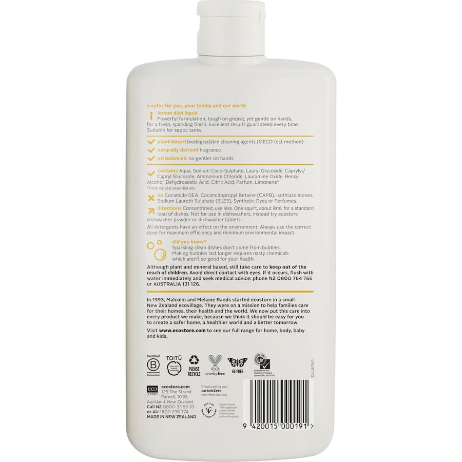 Ecostore Dishwash Liquid Lemon 1L